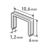 EXTOL PREMIUM 8852201 spony, balení 1000ks, 6mm, 10,6x0,52x1,2mm