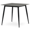 Autronic HT-398M GREY - Stôl jedálenský 80x80 cm, keramická doska šedý mramor, čierne kovové nohy