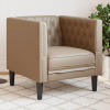 vidaXL Kreslo chesterfield kapučínové umelá koža 372657