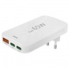 Nabíjačka do siete Hama GaN, 2xUSB-C/1xUSB-A, PD/QC 65 W, plochá, skladacia (201976) biela