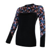 Dámske funkčné tričko s dlhým rukávom SENSOR Merino Impress black/floral XL
