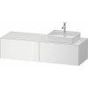 DURAVIT White Tulip závesná skrinka pod umývadlo na dosku (umývadlo vpravo), 2 zásuvky, 1600 x 550 x 408 mm, biela vysoký lesk, WT4864R85850000