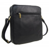 GROSSO Kožená pánska crossbody taška 23,5x26x6 cm čierna