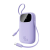 Baseus – Power Bank EnerFill FC31 Qpow 3 powerbanka s USB-C/Lightning káblami 10000 mAh 45W s digitálnym displejom – fialová nebula