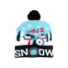 Strend Pro 3133514 Čiapka X-mas Let it snow modrá L, 4x SMD LED, USB nabíjanie