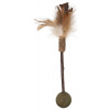 Magic Cat Natural Fun hračka drievko s catnip. guličkou a pierkami 18 cm