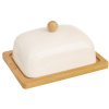Morex Máslenka porc./bambus oblá WHITELINE 16,5x12,5 cm - 16,5 x 12,5 x 8,5 cm