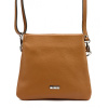 MiaMore Kožená crossbody dámská kabelka se třemi oddíly camel hnědá