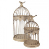Clayre & Eef 2ks béžová antik dekoračná vtáčia klietka Pippa - Ø 32*60 / Ø 23*40 cm - Clayre & Eef
