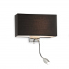 Nástenné svietidlo Ideal lux 035956 HOTEL AP2 NERO 2xE27+LED 1W/45lm 3000K
