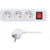 Predlžovací prívod 3z, 10m, 3 x 1mm2, biely, vypínač b20 - SH-PP16