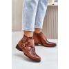 Dámske kožené členkové topánky 06696-02 model 202112 Brown - Maciejka 39 Hnědá