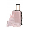 Zvýhodněný set BERTOO Torino II. - růžový Cestovní kufr S, Batoh Alessia, Kosmetická taška Nicola, Jmenovka na zavazadlo