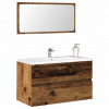 VidaXL Kúpeľňová skrinka so zrkadlom Old Wood Tried Wood 856377