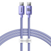 Datový kabel Baseus CAJY000605 Crystal Shine Series USB-C - USB-C 100W 1,2m, fialová