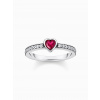 Thomas Sabo TR2448-640-10-56 Silver solitaire ring w. red stone + zirconia