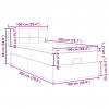vidaXL Osmanský rám postele s matracom tmavosivá 100x200 cm zamat - Sivá - 233245-245318