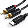 Kábel USB-C – 2 RCA 3m Shudder PREMIUM USB-C – 2 Cinch, USB C – 2xRCA