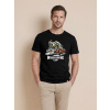 CityZen - AGEN Pánske tričko čierne s potlačou Woodcarving 6XL