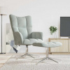 zahrada-XL Relaxačné kreslo s podnožkou, svetlosivé, zamatové 328128