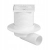 Vpusť podlahový bočný PVB 100 x 100 mm PR/DN 50 mm, biely 0515