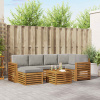 Rohová sofa sada s polštářem 7 pcs Přírodní a světle šedá 3375136