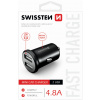 Swissten CL adaptér do auta 2x USB 4,8A metal čierny