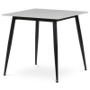 Autronic HT-398M WT - Stôl jedálenský 80x80 cm, keramická doska biely mramor, čierne kovové nohy