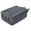 Nabíjačka do siete Hama Ecosential 2xUSB-C/1xUSB-A, PD/QC, 65 W (86445) sivá