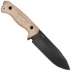 Vega LionSteel T6B 3V CVN taktický nôž do prírody 14,8 cm, čierna, hnedá, Micarta, puzdro Kydex