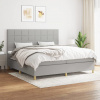 vidaXL Posteľný rám boxsping s matracom bledosivý 200x200 cm látka - Sivá - 57489-12473