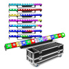 BeamZ sada 8 LCB14 hybridných Sunstrip LED rámp v transportnom kufri - WW/RGB s pixel control