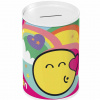 Luna: Emoji náladový valcový kovový pokladnička 10x15cm