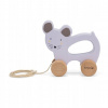 Drevená myška - hračka na ťahanie so šnúrkou