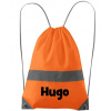 reflexná taška na prezúvky s menom - neon orange