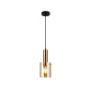 Italux Sardo PND-5581-1-BRO+AMB závesné svietidlo 1x40W E27 mosadz, jantárová