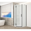 Gelco TRINITY BLACK štvrťkruhová sprchová zástena 900x900mm, matné sklo, ľavá GT6590ML-B