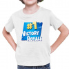 Number 1 Victory Royale - detské tričko s potlačou pre fanúšikov hry Fortnite - Tričkový | 0 | Biela | Junior
