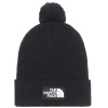 THE NORTH FACE TNF LOGO BOX POM BEANIE, TNF BLACK