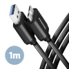 AXAGON BUMM3-AM10AB, SPEED kabel Micro-B USB USB-A, 1m, USB 3.2 GEN 1, 3A, ALU, tpe, černý (BUMM3-AM10AB)