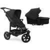 TFK Mono3 2v1 Black Combi carrycot + Seat unit Nenafukovacie kolesá (s výplňou) Hlboká vanička Anthracite with Red Higlights