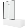 Mexen Cubik obdĺžniková vaňa 160 x 70 cm s obkladom a 2-krídlovou zástenou 120 cm, Čierny vzor - 550316070X9212027070