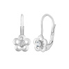Silvego Strieborné detské náušnice kvetinky so Swarovski® Zirconia SILVEGOB70164SW