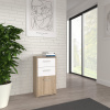 Komoda Kvad 40x78x30 cm, biela a dub sonoma