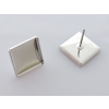 Puzeta štvorec 12x12 mm- rhodium -1 pár (bez obsahu niklu)