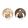 BIBS Colour nočný Vanilla/Dark Oak cumlík z prírodného kaučuku 2ks, veľkosť 1