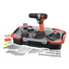 BLACK+DECKER Aku jednorýchlostná vŕtačka 18V s príslušenstvom BCD001BAST