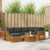 Rohová sofa sada s polštářem 7 pcs Přirozená a Anthracitová 3375137