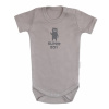 Mamatti Dojčenské body krátky rukáv Bear -sivá 86 (12-18m)