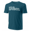 Wilson Script Eco Cotton Tee Slimfit M - blue coral - Tyrkysový